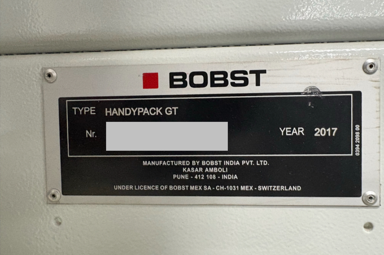 Offer 384945, a BOBST HANDYPACK from 2017