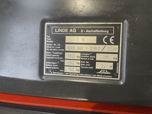 Offer 366295, a LINDE T 16 from 2006
