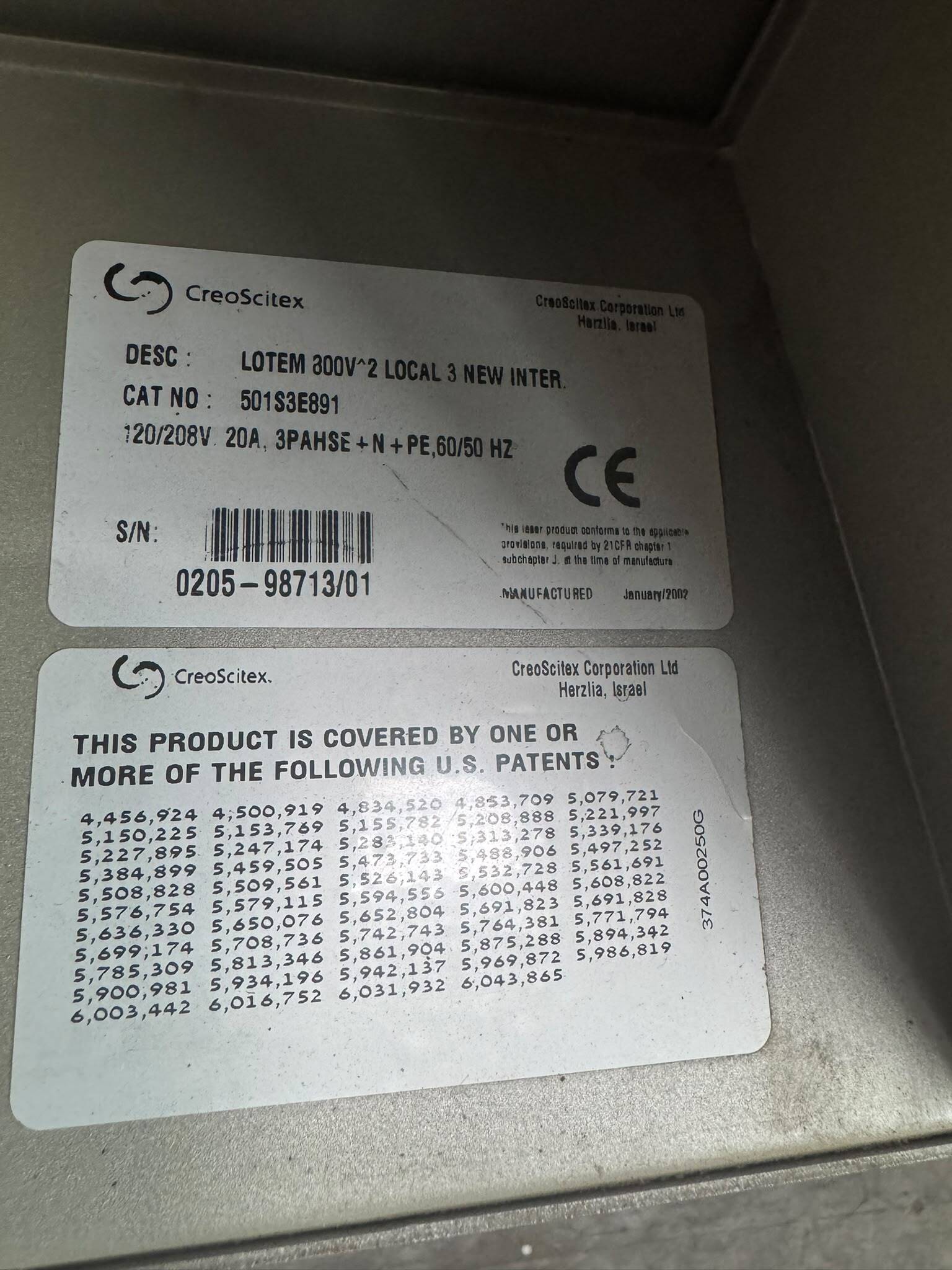 Offer 343213, a CREO LOTEM 800 from 2002