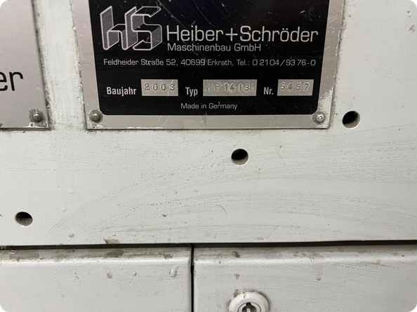 Offer 377930, a HEIBER + SCHROEDER WP 1400 from 2003