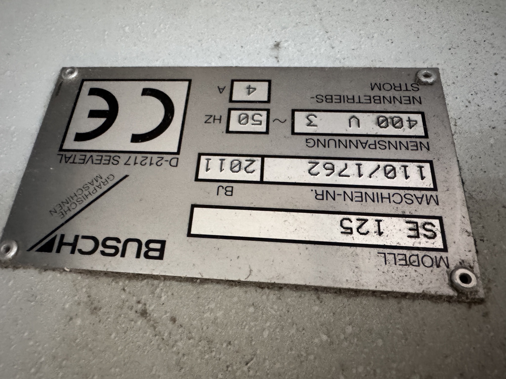 Offer 385073, a BUSCH SE 125 from 2011